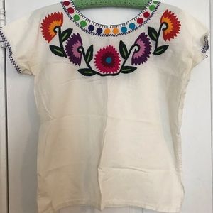 Vintage embroidered cotton blouse